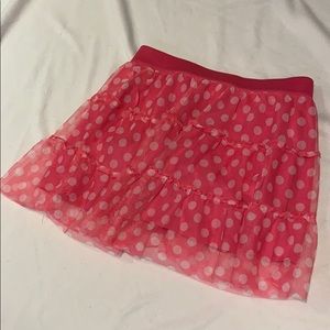 ⚡️Girls pink skort skirt short polka dot Sz M 7/8